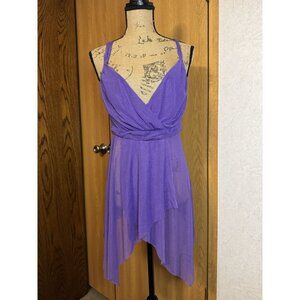 VTG Womens Purple Cami Slip Top Chiffon Babydoll Vneck Y2k Sexy Grunge Fairy 1X